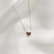 Load image into Gallery viewer, 14K Rose Gold Vermeil Zirconia Puffed Heart Necklace