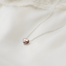 Load image into Gallery viewer, 14K Rose Gold Vermeil Zirconia Puffed Heart Necklace