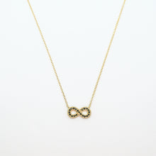 Load image into Gallery viewer, 14k Gold Vermeil Black Zirconia Infinity Necklace