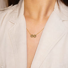 Load image into Gallery viewer, 14k Gold Vermeil Black Zirconia Infinity Necklace