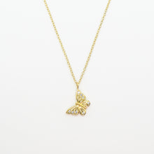 Load image into Gallery viewer, 14k Gold Vermeil CZ Filigree Butterfly Necklace