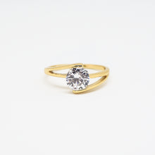 Load image into Gallery viewer, 14k Gold Vermeil CZ Solitaire Ring