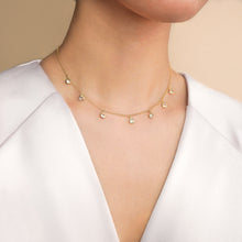 Load image into Gallery viewer, 18K Gold Vermeil CZ Droplet Choker Necklace