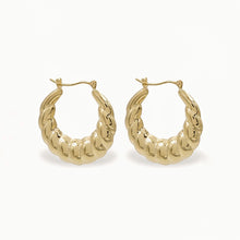 Load image into Gallery viewer, 18K Gold Vermeil Croissant Creole Earrings