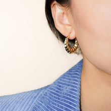 Load image into Gallery viewer, 18K Gold Vermeil Croissant Creole Earrings