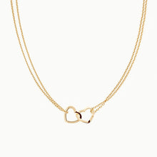 Load image into Gallery viewer, 18K Gold Vermeil Interlocking Hearts Double Chain Necklace
