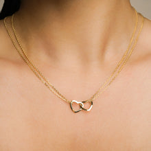 Load image into Gallery viewer, 18K Gold Vermeil Interlocking Hearts Double Chain Necklace