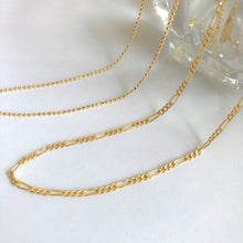 Load image into Gallery viewer, 18k Gold Vermeil Flat Figaro Chain Necklace
