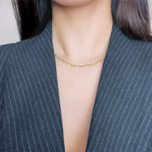 Load image into Gallery viewer, 18k Gold Vermeil Flat Figaro Chain Necklace