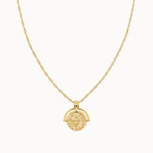 Load image into Gallery viewer, 18K Gold Vermeil Spinner Coin Necklace with Singapore Chain