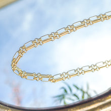 Load image into Gallery viewer, 18k Gold Vermeil Chunky Oval Figaro Chain Necklace