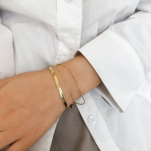 Load image into Gallery viewer, 18k Gold Vermeil Flat Snake Chain Bracelet