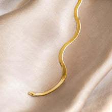 Load image into Gallery viewer, 18k Gold Vermeil Flat Snake Chain Bracelet