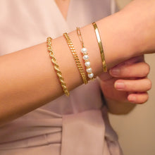 Load image into Gallery viewer, 18k Gold Vermeil Freshwater Pearl Chain Necklace and Bracelet Set