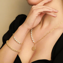 Load image into Gallery viewer, 18k Gold Vermeil Freshwater Pearl Chain Bracelet