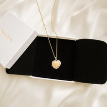 Load image into Gallery viewer, 18k Gold Vermeil Heart Locket Pendant Necklace