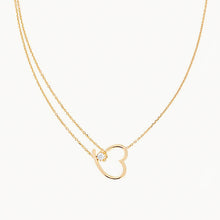 Load image into Gallery viewer, Open Heart Necklace with Cubic Zirconia | Gold Vermeil