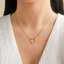 Load image into Gallery viewer, Open Heart Necklace with Cubic Zirconia | Gold Vermeil
