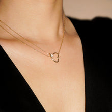 Load image into Gallery viewer, Open Heart Necklace with Cubic Zirconia | Gold Vermeil