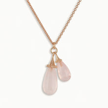 Load image into Gallery viewer, Rose Quartz Drop Necklace | Rose Gold Vermeil on Sterling Silver