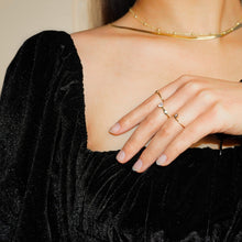 Load image into Gallery viewer, 18k Gold Vermeil CZ Wave Solitaire Ring