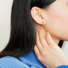 Load image into Gallery viewer, 18k Gold Vermeil Waffle Hoop Earrings