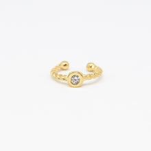 Load image into Gallery viewer, 18k Gold Vermeil solitaire twisted ear cuff