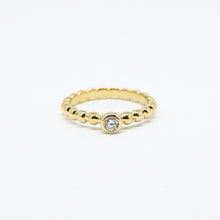 Load image into Gallery viewer, 18k Gold Vermeil Pebble CZ Solitaire Ring