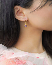 Load image into Gallery viewer, 8K Solid Gold Amethyst Floral Earrings