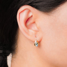 Load image into Gallery viewer, 8K Gold Blue Topaz Teardrop Earrings