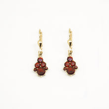 Load image into Gallery viewer, 8k Solid Gold Garnet Drop Earrings