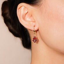 Load image into Gallery viewer, 8k Solid Gold Garnet Drop Earrings