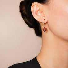 Load image into Gallery viewer, 8k Solid Gold Garnet Drop Earrings