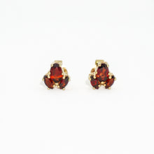 Load image into Gallery viewer, 8k Solid Gold Garnet Stud Earrings