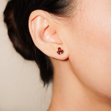 Load image into Gallery viewer, 8k Solid Gold Garnet Stud Earrings