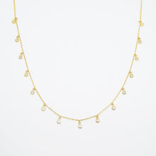 Load image into Gallery viewer, 8k Solid Gold Zirconia Droplet Necklace
