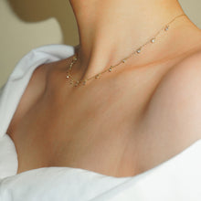 Load image into Gallery viewer, 8k Solid Gold Zirconia Droplet Necklace