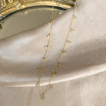 Load image into Gallery viewer, 8k Solid Gold Zirconia Droplet Necklace