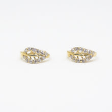 Load image into Gallery viewer, Solid 8k Gold Zirconia Hinged Hoop Earrings