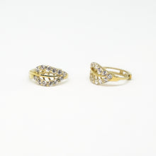 Load image into Gallery viewer, Solid 8k Gold Zirconia Hinged Hoop Earrings