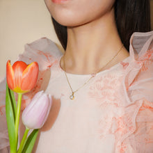 Load image into Gallery viewer, 8k Solid Gold Zirconia Solitaire Necklace