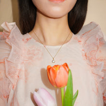 Load image into Gallery viewer, 8k Solid Gold Zirconia Solitaire Necklace