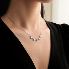 Load image into Gallery viewer, Cubic Zirconia Halo heart Necklace | White Gold Plated Sterling Silver