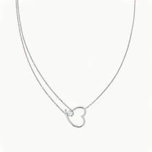 Load image into Gallery viewer, Open Heart Necklace with Cubic Zirconia | Gold Vermeil