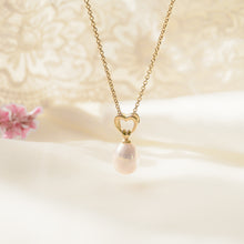 Load image into Gallery viewer, Pearl & Heart Pendant Necklace in 14k Gold Vermeil