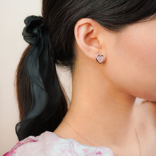 Load image into Gallery viewer, Rose Quartz Heart Earrings | Rose Gold Plated Sterling Silver