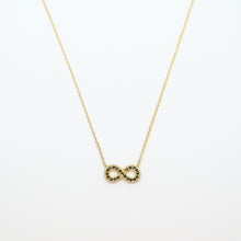 Load image into Gallery viewer, 14k Gold Vermeil Black Zirconia Infinity Necklace
