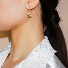 Load image into Gallery viewer, 14k Gold Vermeil CZ Filigree Butterfly Earrings
