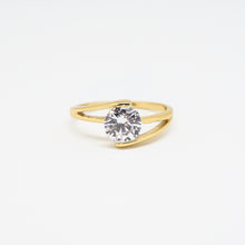 Load image into Gallery viewer, 14k Gold Vermeil CZ Solitaire Ring
