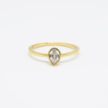 Load image into Gallery viewer, 14k Gold Vermeil Pear CZ Solitaire Ring
